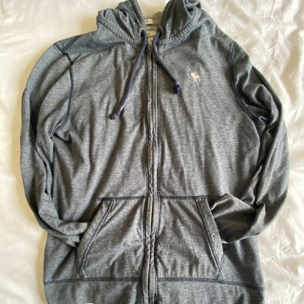 Grey Abercrombie zip up jacket